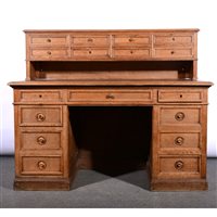 Lot 379 - Victorian oak desk.