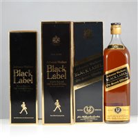 Lot 224A - Johnnie Walker, Black Label, blended Scotch whisky, three 1980s/1990s bottlings