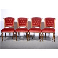 Lot 436 - Set of four Victorian mahogany dining chairs.