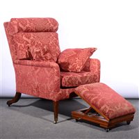 Lot 371 - George IV style mahogany deep easy chair.