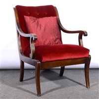 Lot 369 - Regency style stained beechwood library chair.