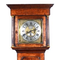 Lot 461 - Oak longcase clock