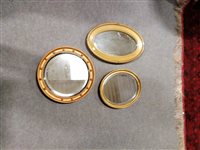 Lot 365 - Circular wall mirror, and two other gilt framed mirrors.