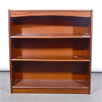 Lot 441 - Contemporary mahogany effect open bookcase, and a coffee table.