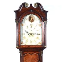 Lot 361 - George III oak longcase clock, eight-day movement.