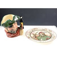 Lot 57 - Royal Doulton character jug, Smuggler, six series ware plates, and a part Staffordshire dinner service..