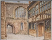 Lot 299 - Albert H. Findley, Guildhall Courtyard, signed, watercolour, 27cm x 34cm.