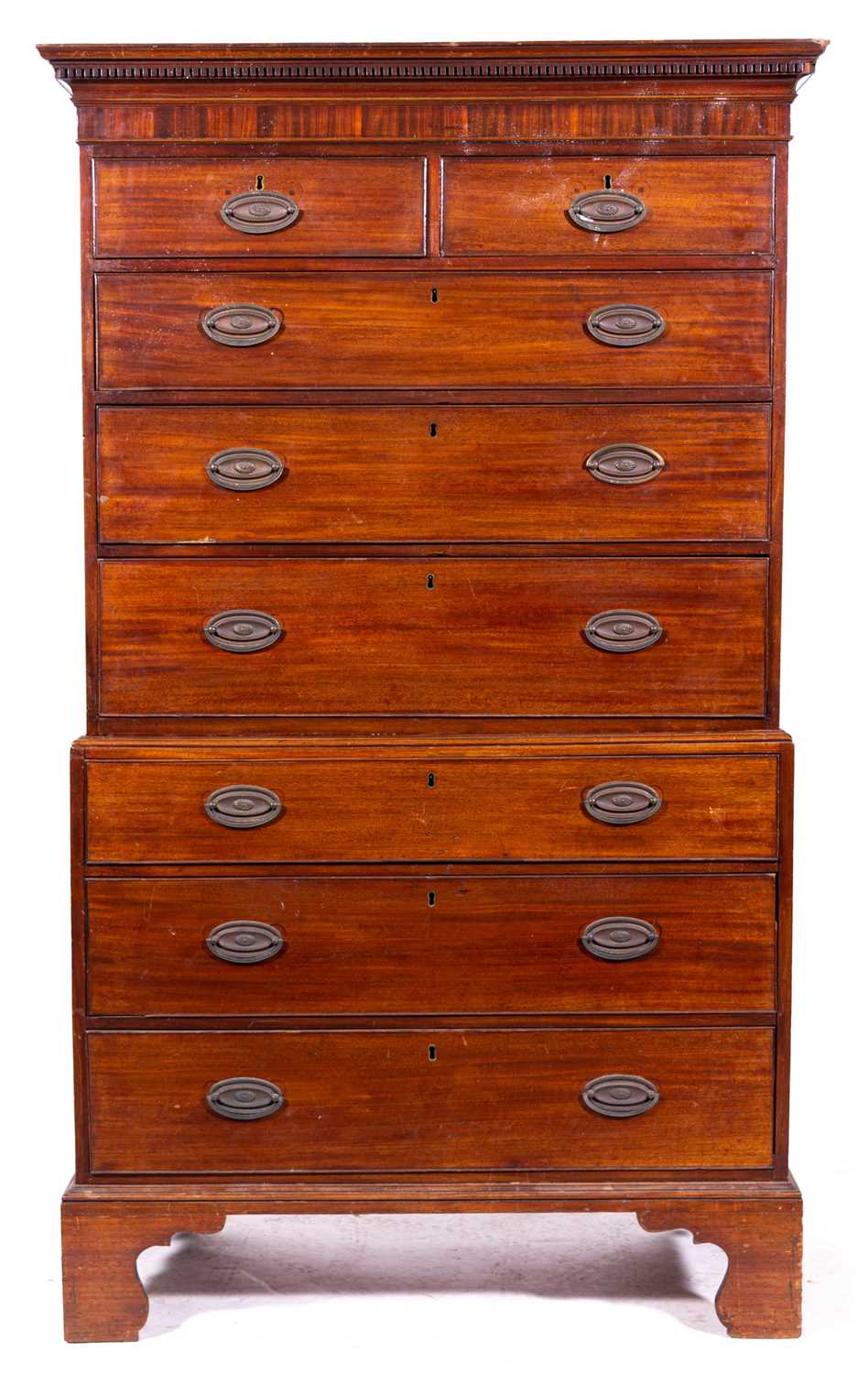 Lot 446 - A George III mahogany chest on chest