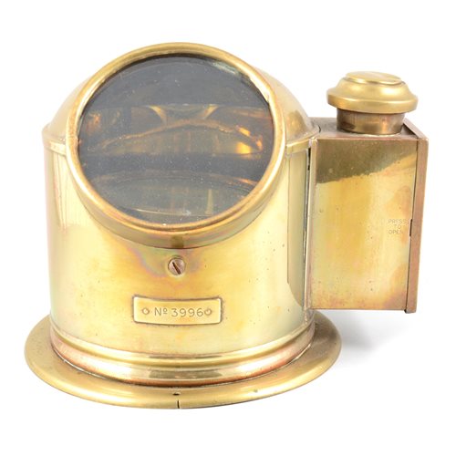 Lot 154 - A brass binnacle gimbal compass, by Sestrel, No. 3996