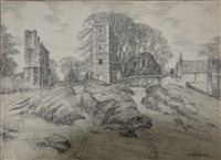 Lot 285 - Albert H Findley "Ruins Bradgate Park", signed, pen and ink ,15.5cm x 21cm, unframed.
