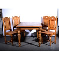 Lot 274 - Pine and stained wood dining table