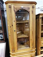 Lot 376 - Modern pine freestanding corner cupboard