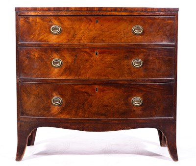 Lot 492 - A Victorian mahogany bow-front chest of drawers