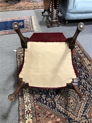 Lot 442 - A George II style wing-back easychair, and a similar chair en suite
