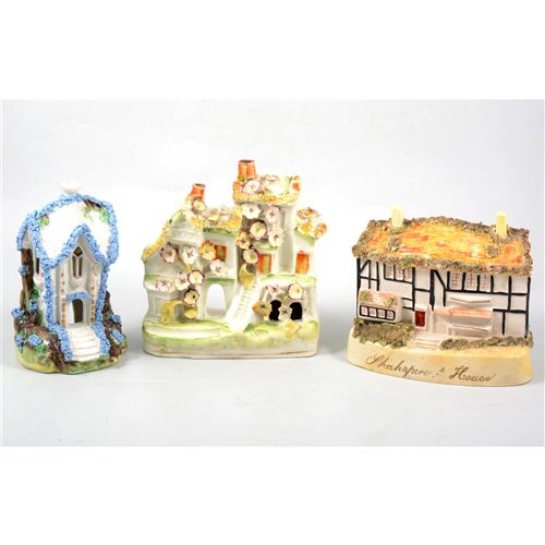 Lot 52 - A collection of fifteen Staffordshire 19th Century cottages and pastille burners.