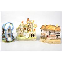 Lot 52 - A collection of fifteen Staffordshire 19th Century cottages and pastille burners.