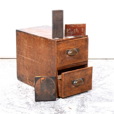 Lot 308 - Set of oak two-height filing drawers, ...