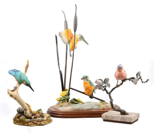 Lot 61 - Albany Fine China model of a Chaffinch; and two Teviotdale models of Kingfishers.