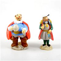 Lot 9 - Murano style coloured glass model Falstaff, 19cm and a similar figure of another Shakespearean character, (2).