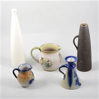 Lot 47 - Denby stoneware shouldered vase, 36cm, other stoneware, art pottery, etc,  (2 boxes).