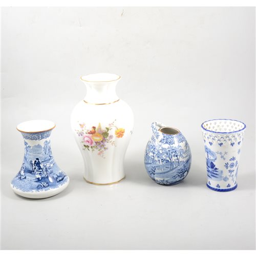 Lot 55 - A quantity of decorative ceramics including a Royal Crown Derby vase, a Coalport commemorative goblet, etc.