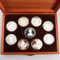 Lot 196 - A limited edition set of silver medals depicting "Queens Of The British Isles" by The Birmingham Mint