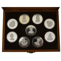 Lot 196 - A limited edition set of silver medals depicting "Queens Of The British Isles" by The Birmingham Mint