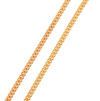 Lot 261 - A 9 carat yellow gold flat curb link necklace 3.5mm wide, length 44cm, approximate weight 14.5gms.