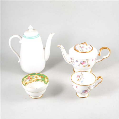 Lot 83 - A complete teaset by Paragon, plus other tea ware by Royal Stafford, Spode Copeland's China and Shelley. (2 boxes)