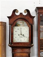 Lot 208 - Late Georgian oak and mahogany longcase clock