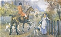 Lot 341 - After G D Rowlandson, Full Cry, The Check and The Kill, and four other prints.