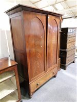 Lot 323 - Victorian mahogany double wardrobe