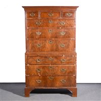 Lot 358 - George III style mahogany chest on chest