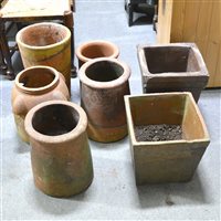 Lot 475a - Collection of terracotta plant pots and chimney pots