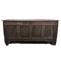 Lot 446 - Joined oak coffer, circa 1700