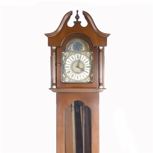 Lot 213 - Modern German longcase clock, arched dial signed E. C. S., Westminster, Germany