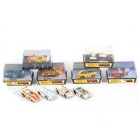 Lot 281 - Aurora AFX slot racing cars and track.