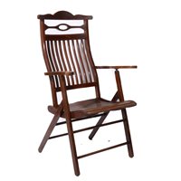 Lot 397 - Stained beechwood folding deck chair