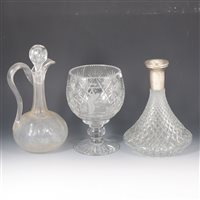 Lot 27 - Three boxes of glassware, including decanters, drinking glasses, bowls, vases, etc.