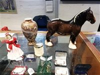 Lot 8 - Five Royal Doulton figures, Oriental ceramics, and a Beswick shire horse.