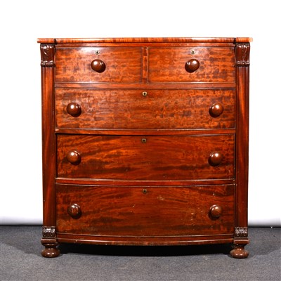 Lot 427 - Victorian mahogany bowfront chest of drawers, ...