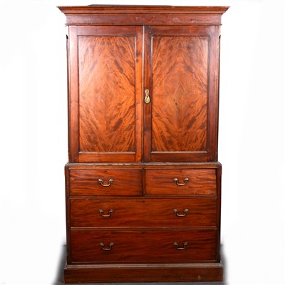 Lot 359 - Victorian mahogany press cupboard, ...