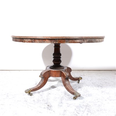 Lot 370 - A Regency style mahogany pedestal breakfast table