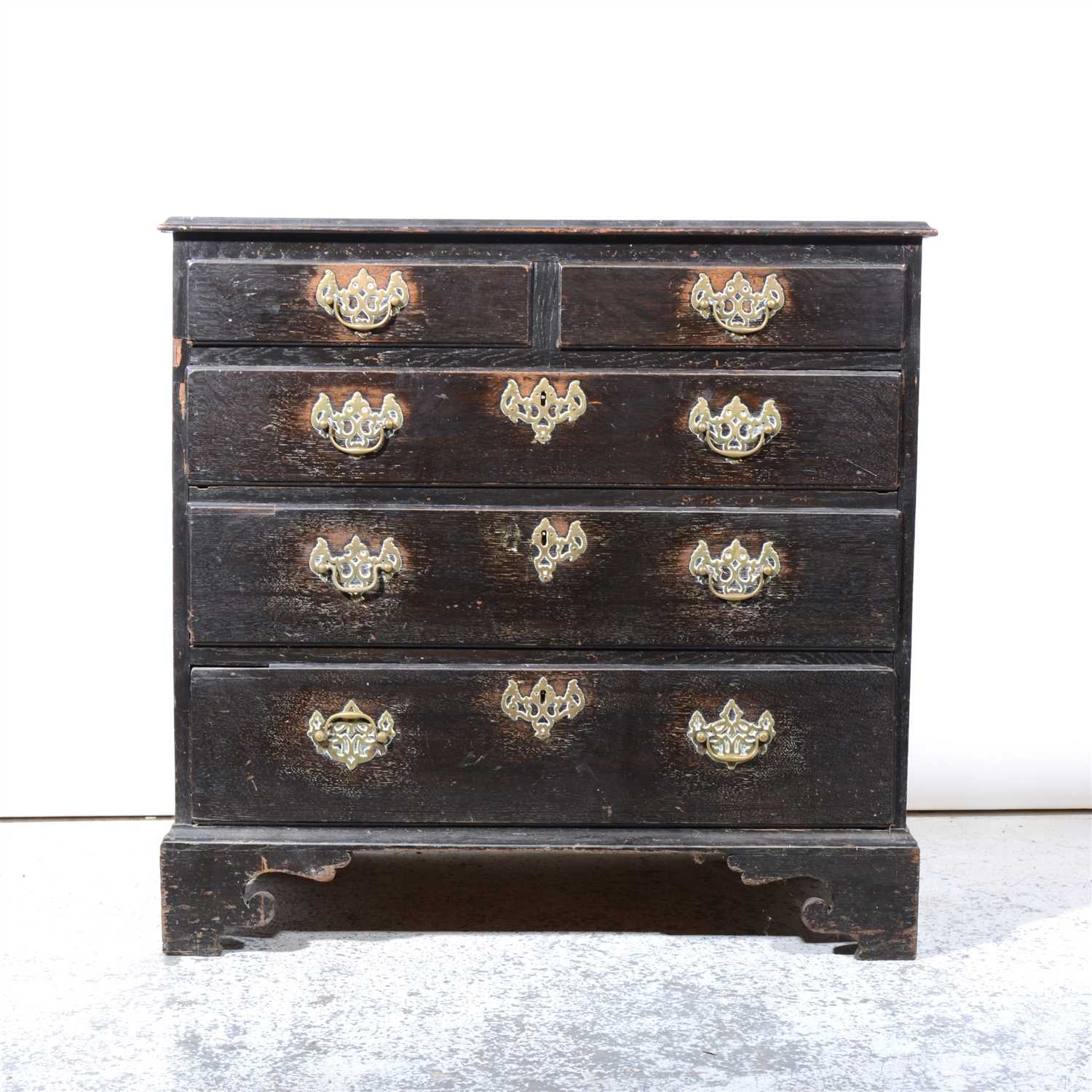 Lot 294 - Georgian stained oak chest of drawers