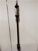 Lot 212 - Old reproduction marine stick barometer, chart signed Dove Bazeley, Cheltenham, 91cm.