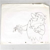 Lot 130 - A Flintstones 'Barney Rubble' animation cel drawing, with certificate from Premiere Props