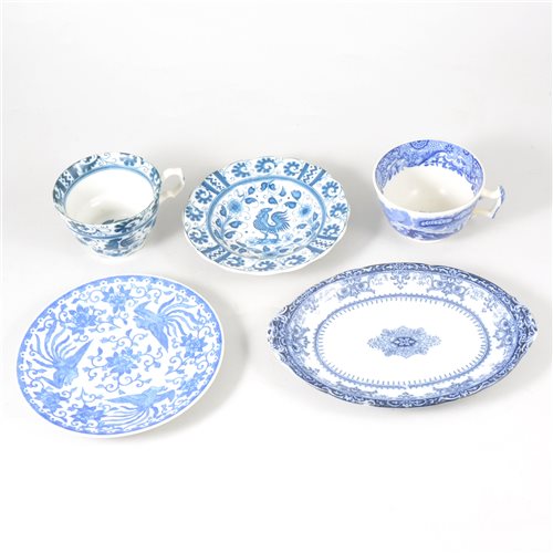 Lot 18 - A quantity of blue and white table ware, including Spode Copeland