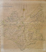 Lot 261 - A collection of maps of Leicestershire and frames Views of old Leicester (5)