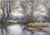 Lot 336 - J. Clifford, River landscape, signed, watercolour