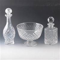 Lot 20 - A quantity of cut crystal glassware, including decanters and fruit bowls.